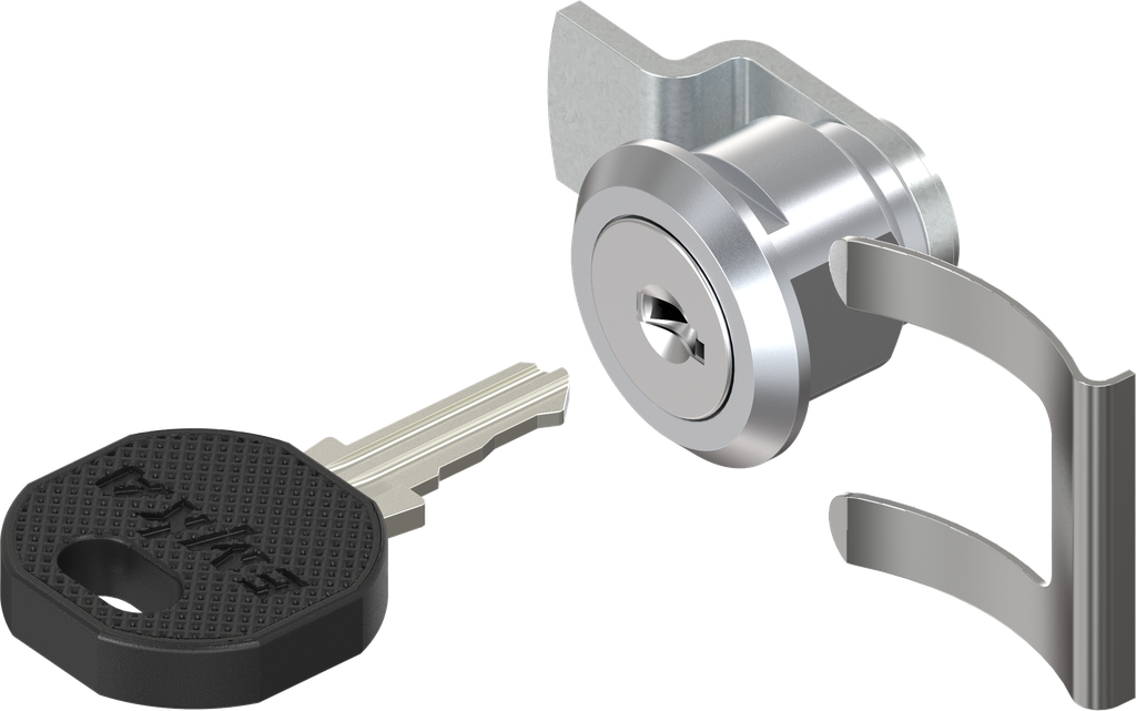 Cuarto de vuelta con bombín, llave 2233X, zamak cromado