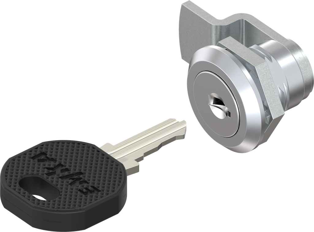 Cuarto de vuelta con bombín, llave 2233X, zamak cromado