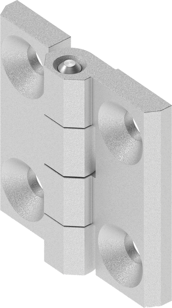 Charnière 180°, inox AISI 316 décapé et passivé