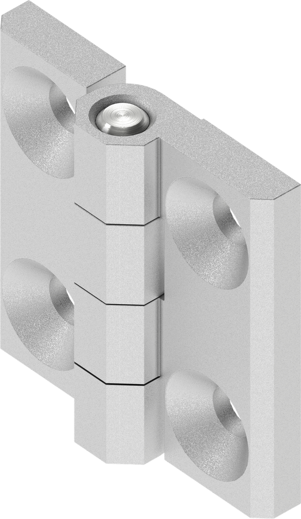 Charnière 180°, inox AISI 316 décapé et passivé