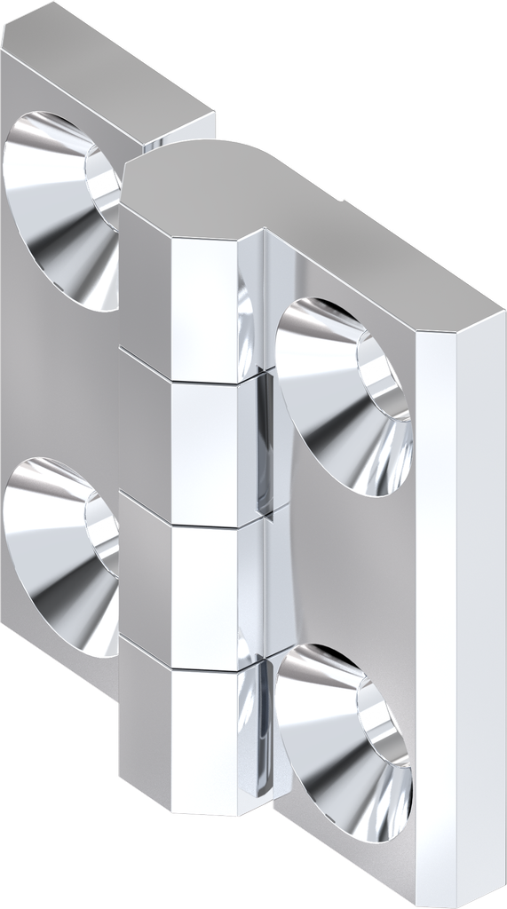 Bisagra 180° sin pasador de bisagra, zamak cromado