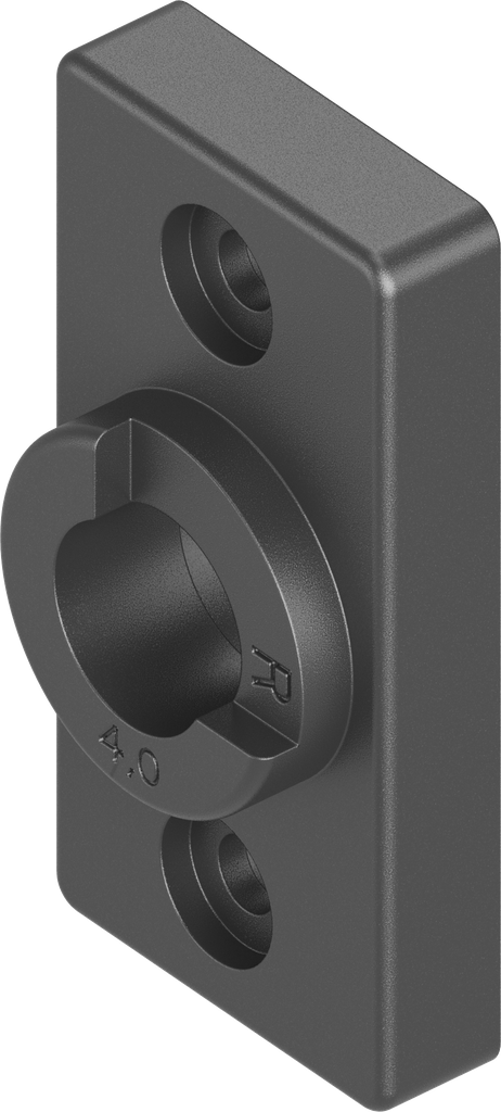 Sluitlipadapter met begrenzing rechts voor Ts = 4 mm, polyamide GF zwart