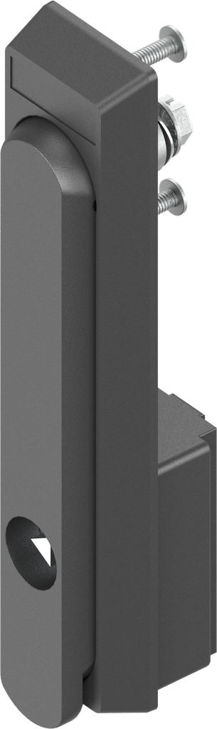 Maneta giratoria con inserto triángulo 6,5 CNOMO, poliamida GF negro