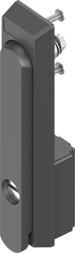 Maneta giratoria con inserto ranura 2 x 4, poliamida GF negro