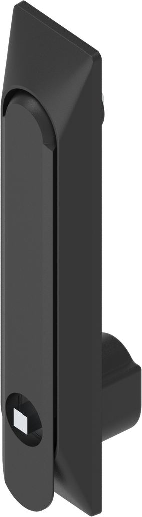 Maniglia girevole 1150 con incavo universale con inserto quadro 6, poliammide e zama nero verniciato a polvere