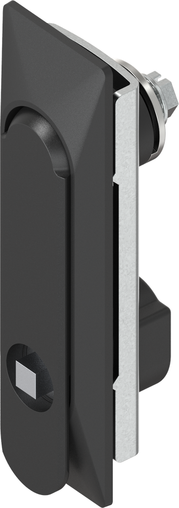 poignée escamotable 1 150 avec rotor carré 7, zamak époxy noir