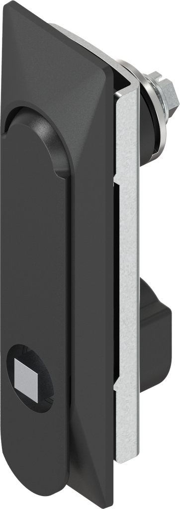 poignée escamotable 1 150 rotor carré 8, polyamide et zamak époxy noir