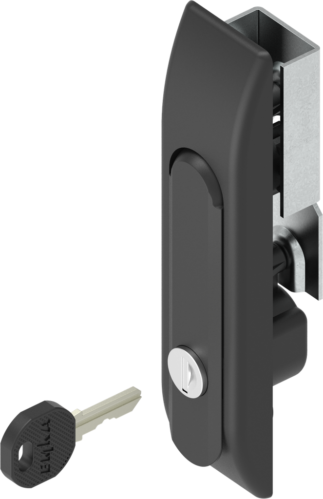 poignée escamotable pour crémones clé EK 333, zamak époxy noir