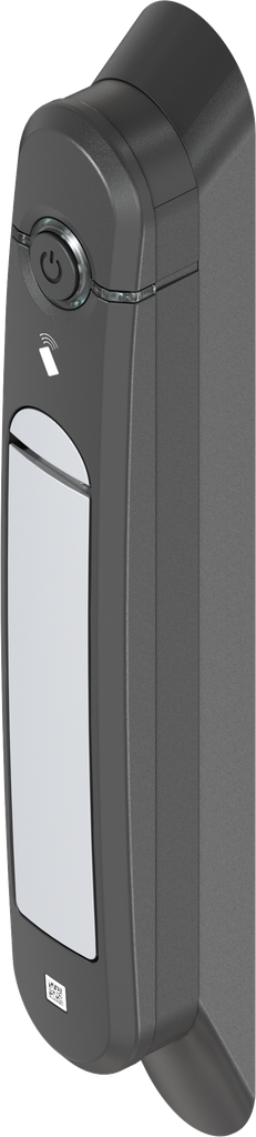 Schwenkgriff Agent E Wireless mit RFID Kartenleser 13,56 MHz, GD-Zn weißaluminium gepulvert und Polyamid GF schwarz