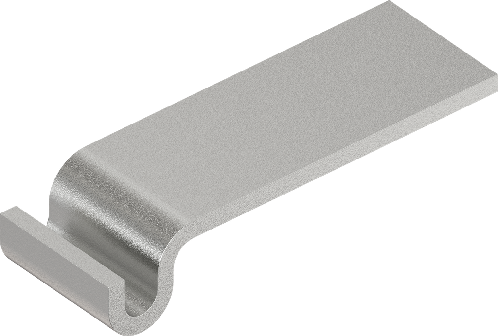 Gancho, sin perforación, acero inoxidable AISI 304