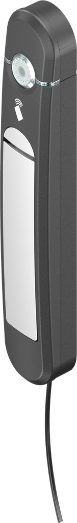 Schwenkgriff Agent E Wired mit RFID Kartenleser 125 kHz, GD-Zn weißaluminium gepulvert und Polyamid GF schwarz