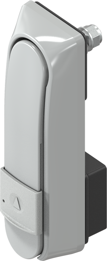 Maneta giratoria "corta" con RC2 para cilindro perfilado 40 mm o 45 mm (A = 30 mm o 45 mm) con posición de cerrojo adicional en 30°, zamak recubierto de polvo gris RAL 7038