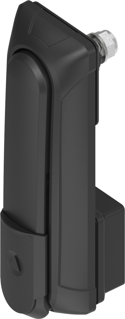 Maneta giratoria "corta" con módulo de cierre para cilindro perfilado 40 mm (A = 30 mm), poliamida GF negro