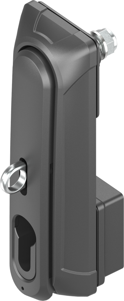 Zwenkgreep "kort" voor hangslot met module voor profiel-halfcilinder 40 mm (A = 30 mm), polyamide GF zwart