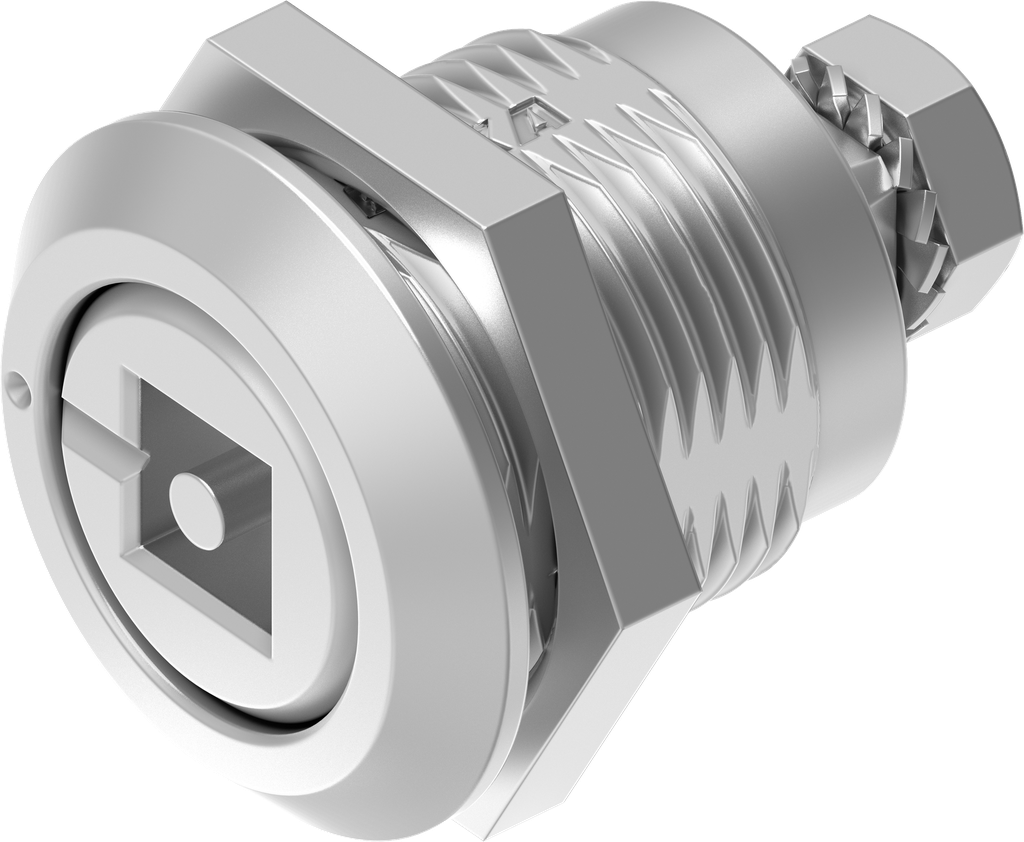 Cierre de compresión cuadradillo interior 7,5 con pasador y indicador, acero inoxidable AISI 316