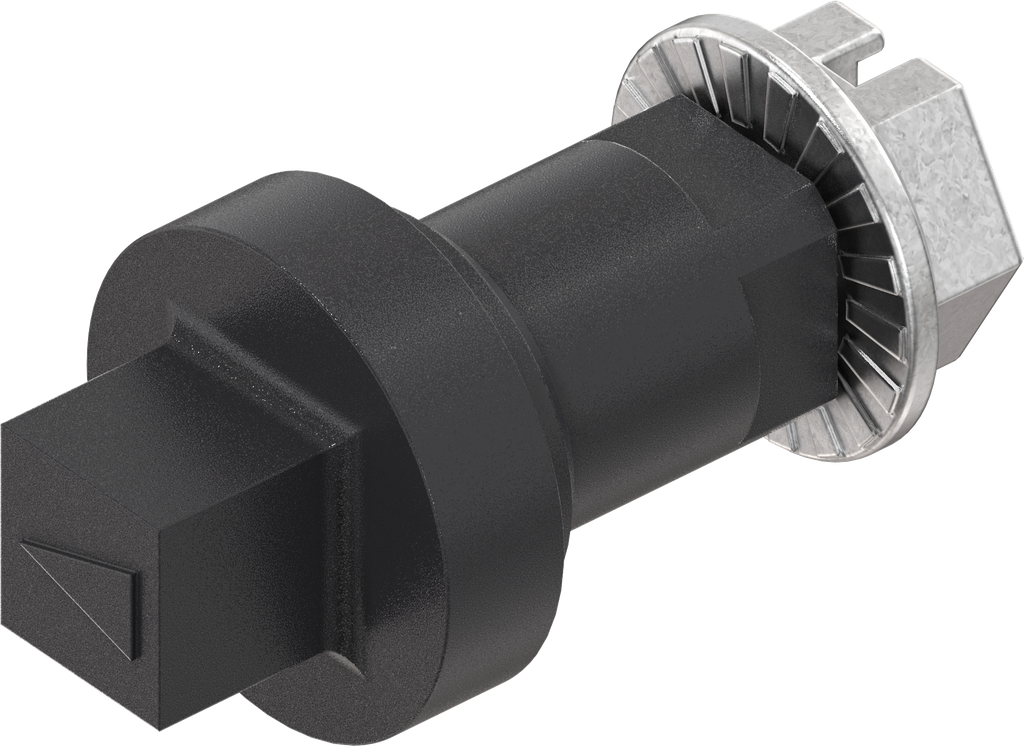 Bediening vierkant 7, polyamide 66 GF 50 zwart