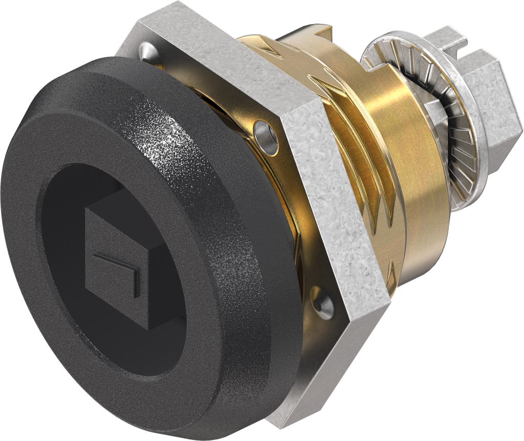 Sicherheits-Vorreiber Vierkant 7, Messing und GD Zn schwarz gepulvert