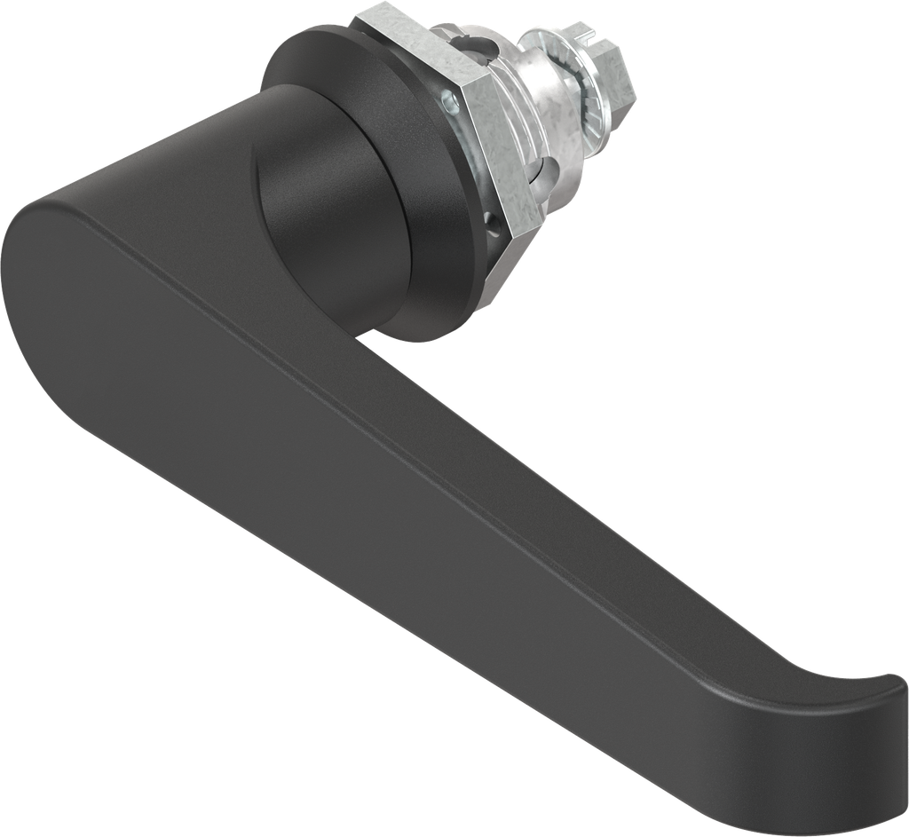 quart de tour avec poignée bec de cane sans clé, zamak époxy noir