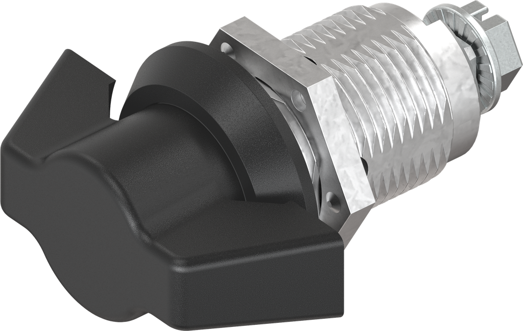 quart de tour papillon sans clé, zamak époxy noir