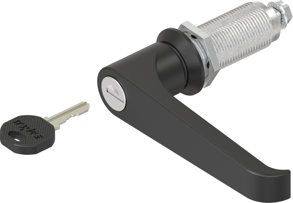 Chiusura 1/4 di giro con maniglia a L chiave EK 333, zama e poliammide nero