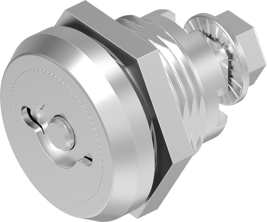 Chiusura 1/4 di giro di sicurezza doppia aletta 5 versione sinistra con copriforo antipolvere, acciaio inox AISI 303