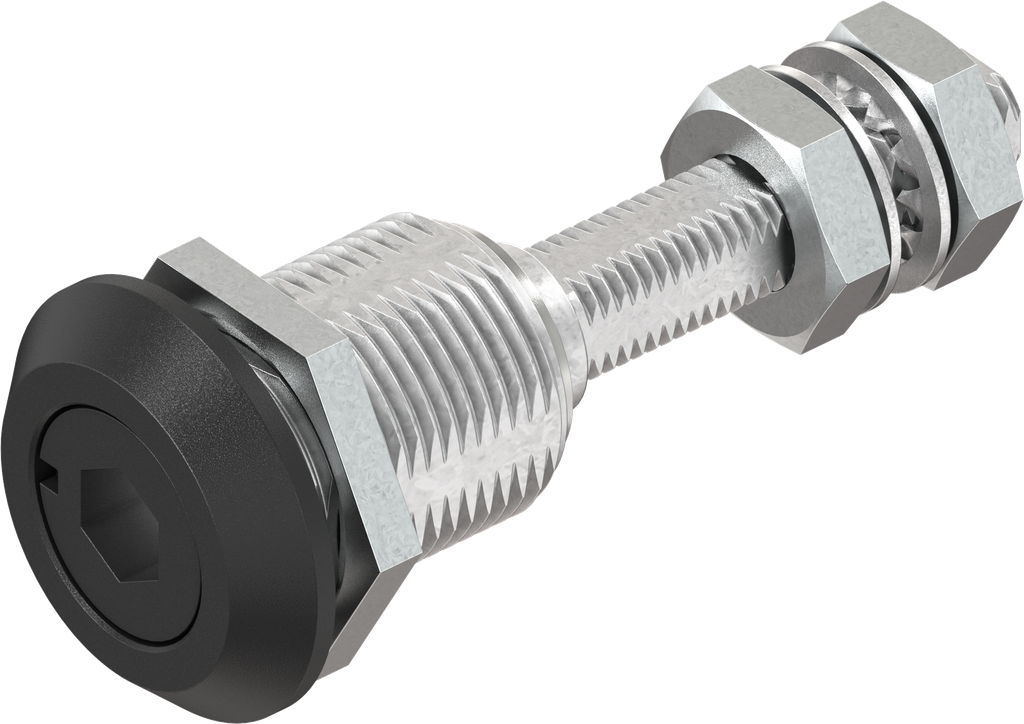 Draai-span-slot met verstelbare sluitlip hoogte inbus SW 8, Zamak zwart gepoedercoat