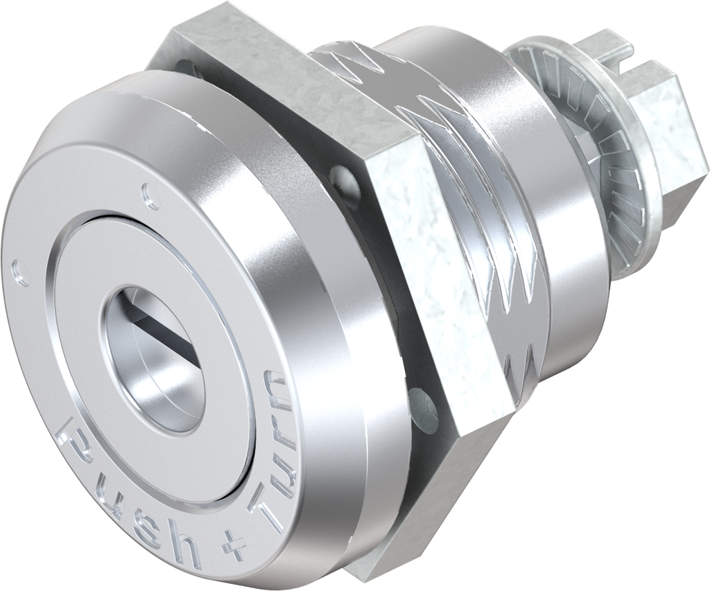 Chiusura 1/4 di giro di sicurezza con intaglio 1,2x3, zama cromato