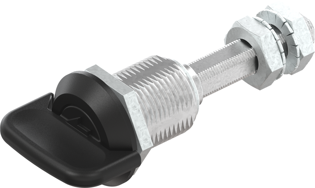 Dreh-Spann-Verschluss mit Knebelbetätigung und verstellbarer Zungenhöhe, GD-Zn schwarz gepulvert