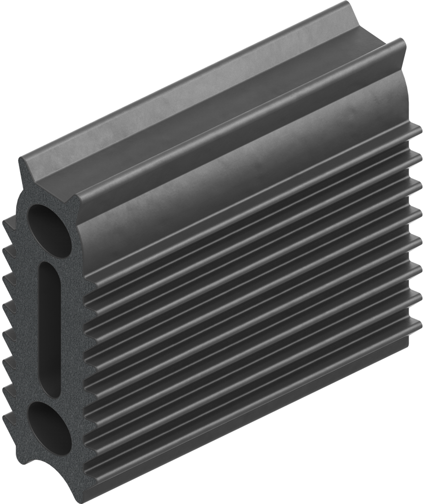 Junta de 4 labios H = 26,5 mm, caucho microporoso EPDM 25 ± 5 Shore A negro