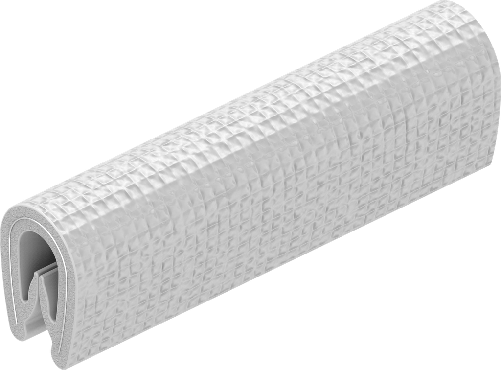 Randafwerking zelfklemmend, PVC 70 ± 5 Shore A witgrijs