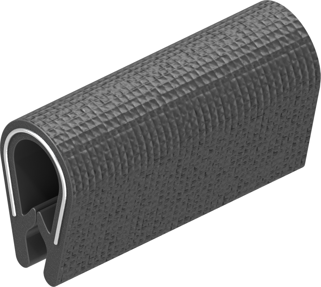 bordure de protection à clipser, PVC 70 ± 5 Shore A noir