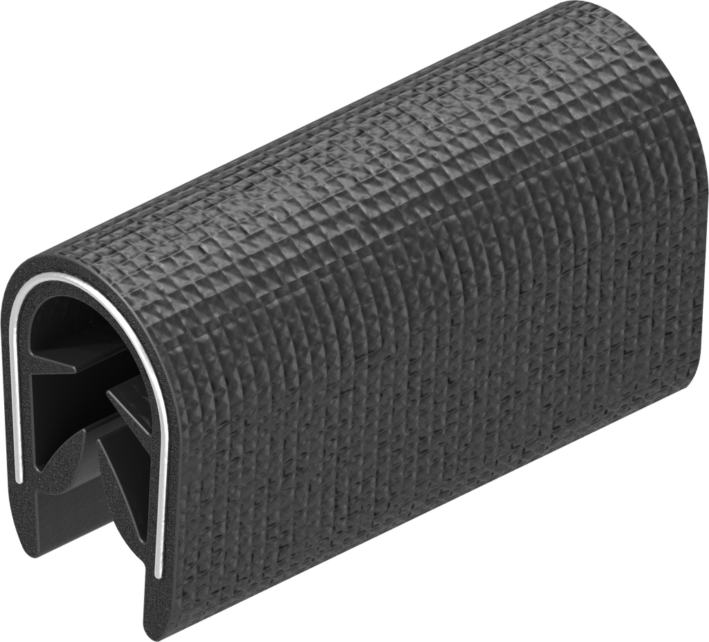 Randafwerking zelfklemmend, PVC 70 ± 5 Shore A zwart