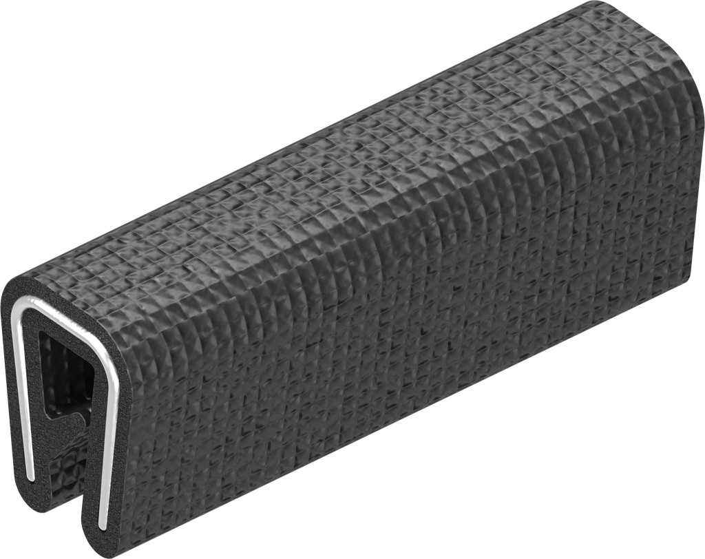 Cantonera para montaje a presión, EPDM 60 ± 5 Shore A negro