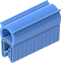 Perfil de junta para montaje a presión, silicona 60 ± 5 Shore A azul