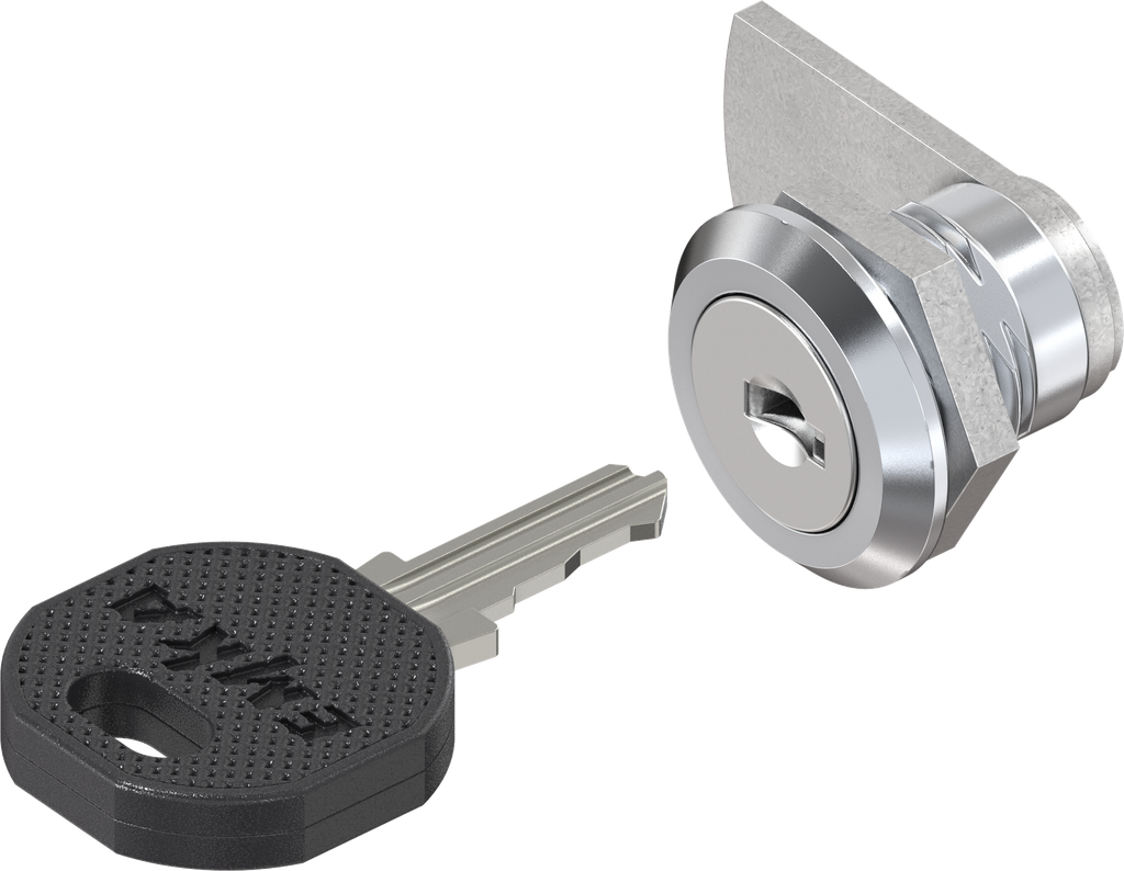 Cuarto de vuelta con bombín, llave 2233X, zamak cromado