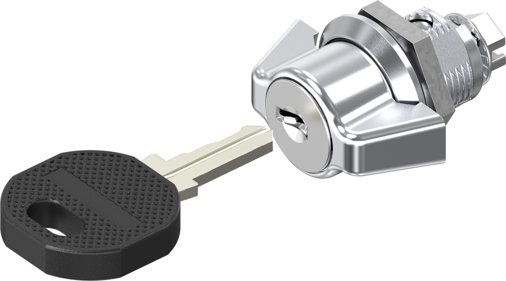 quart de tour papillon clé 2233X, zamak chromé