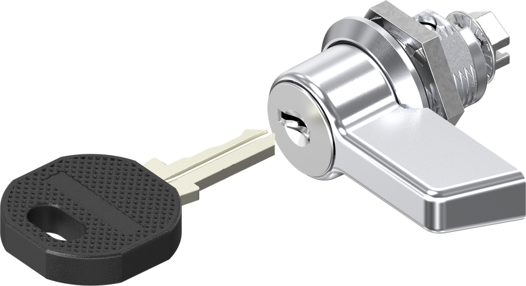 quart de tour papillon clé 2233X, zamak chromé