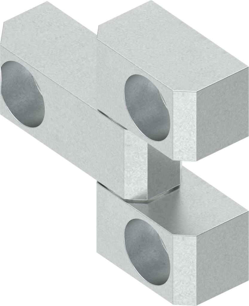 charnière 180°, acier zingué