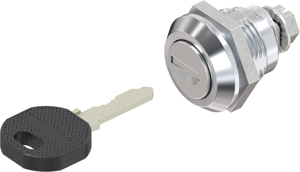 quart de tour à clé, clé EK 333, zamak chromé