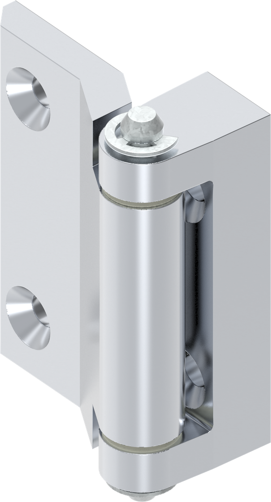 Bisagra 180°, zamak cromado