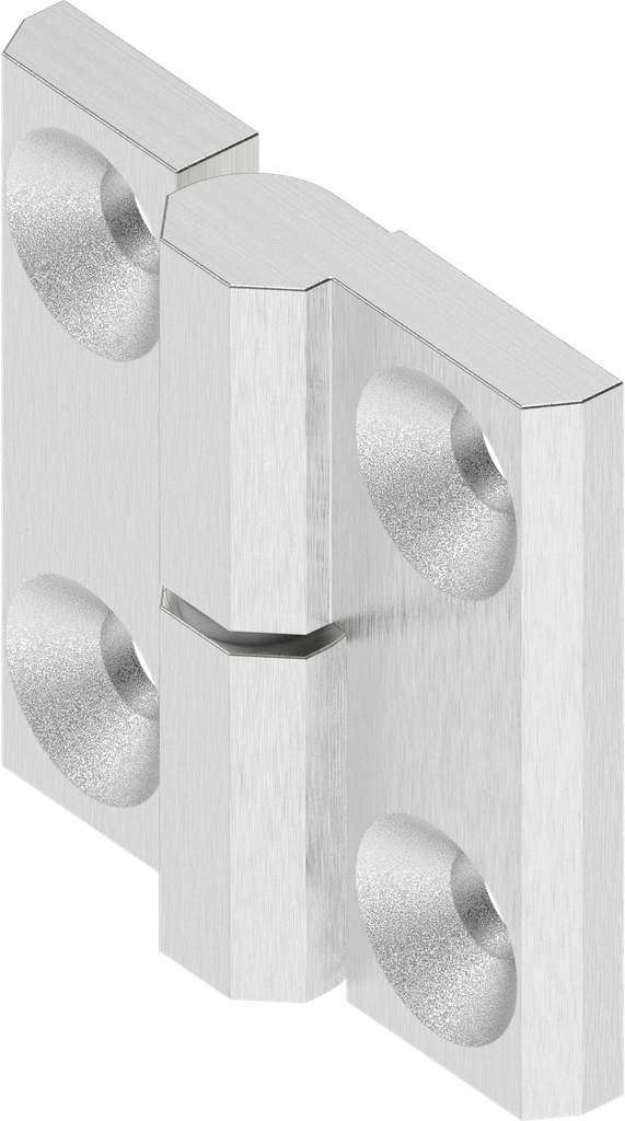 Charnière 180° version gauche, inox AISI 316 poli