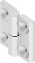 Charnière 180° version droite, inox AISI 316 poli