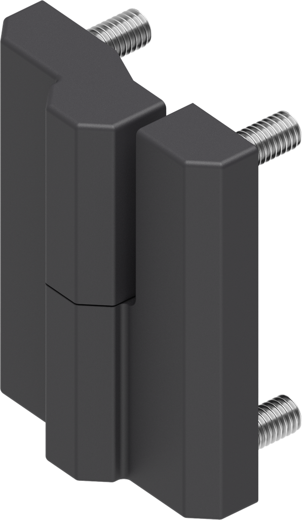 Bisagra 160°, versión derecha, zamak recubierto de polvo negro