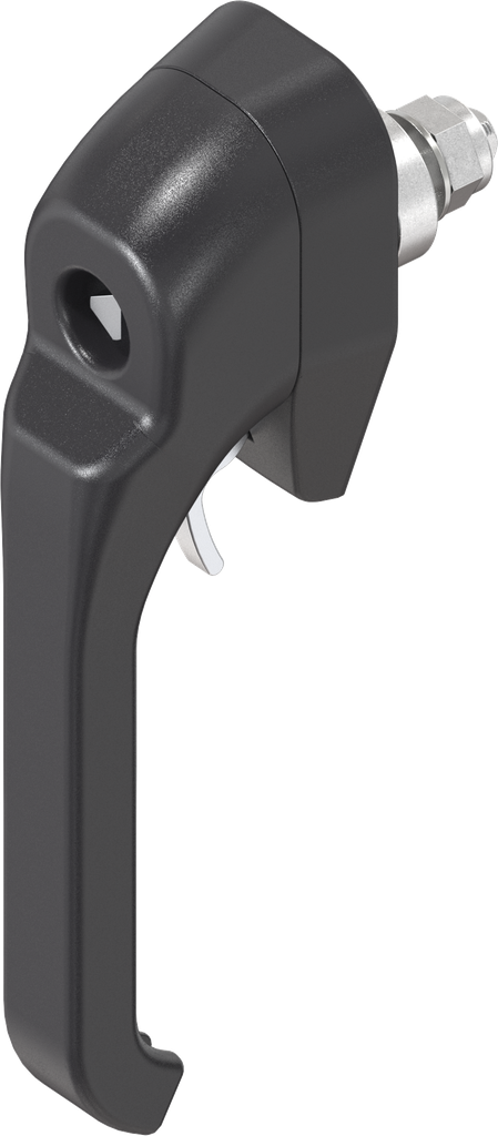 loquet à levier triangle 8 et pour cadenas, zamak époxy noir