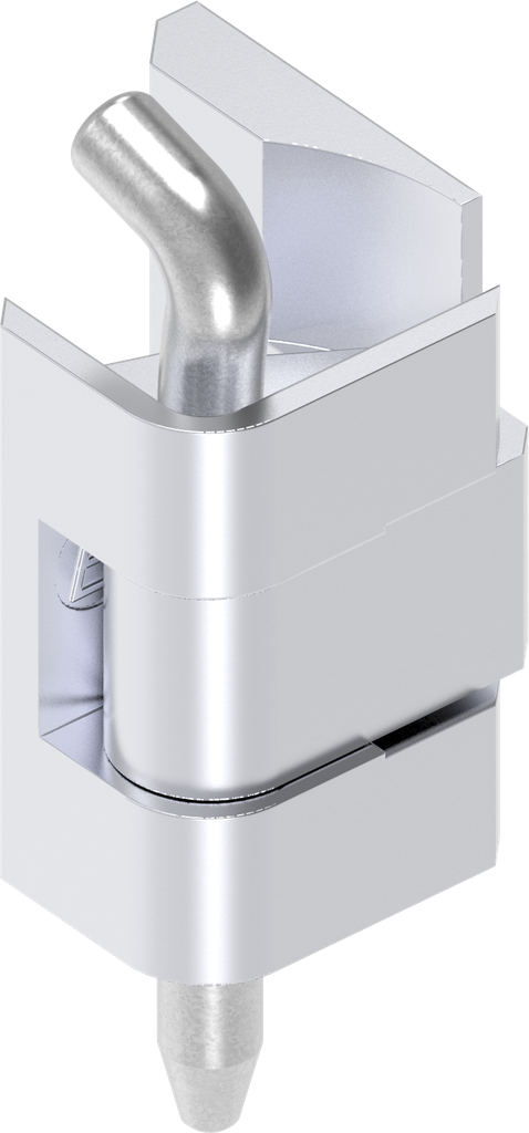 Bisagra 180°, zamak cromado