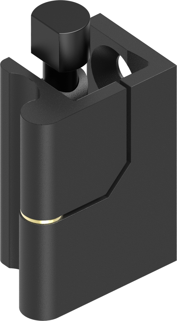 charnière 180° à droite, zamak époxy noir