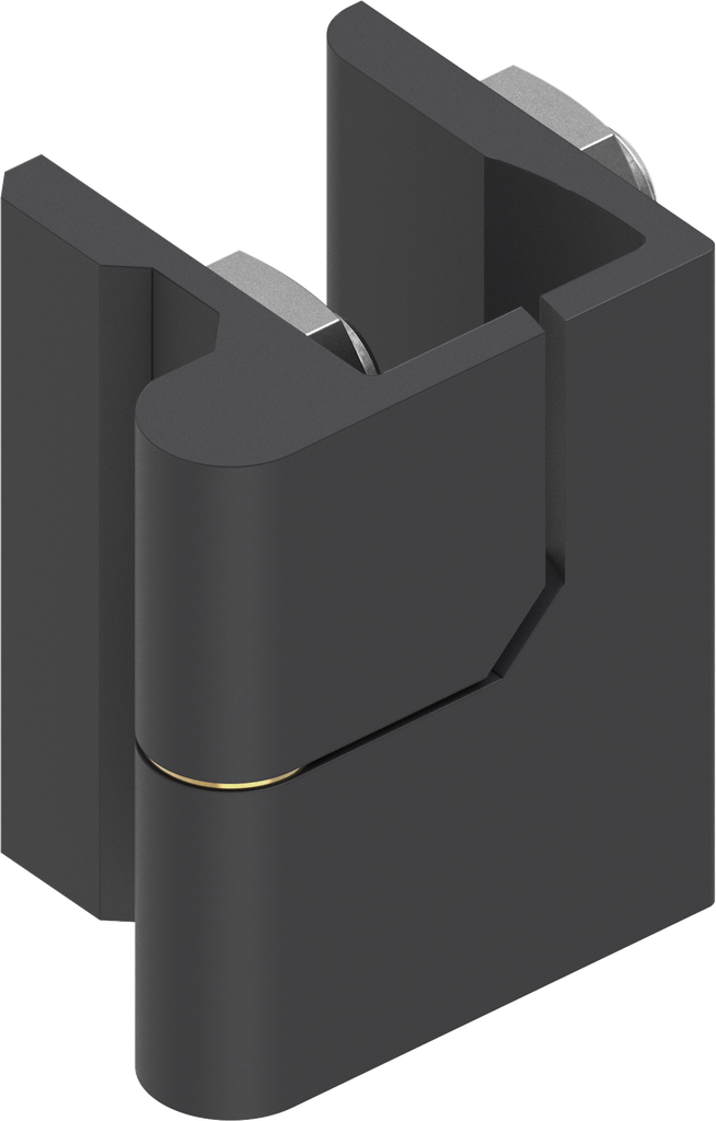 charnière 180° à droite, zamak époxy noir