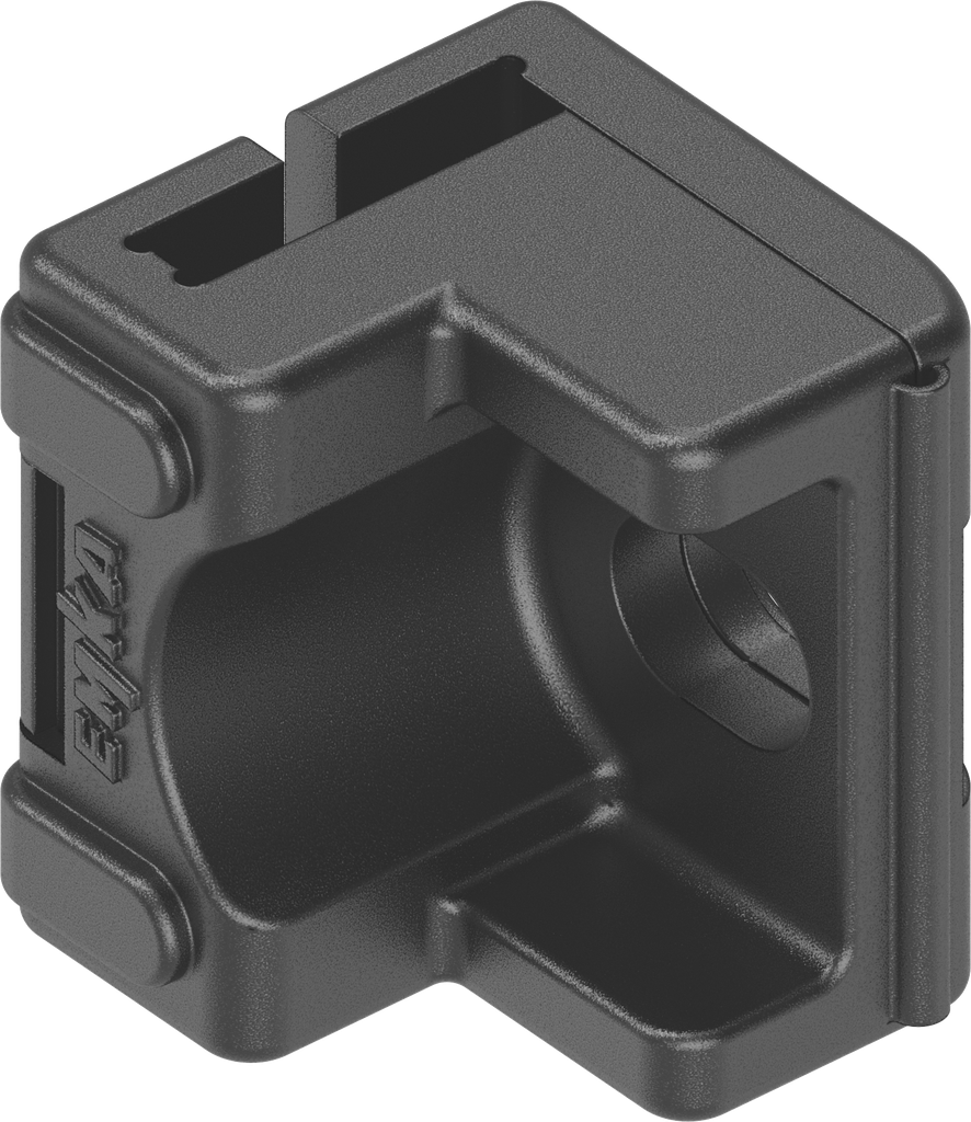 Stanggeleider voor platte stang 14x3, polyamide zwart