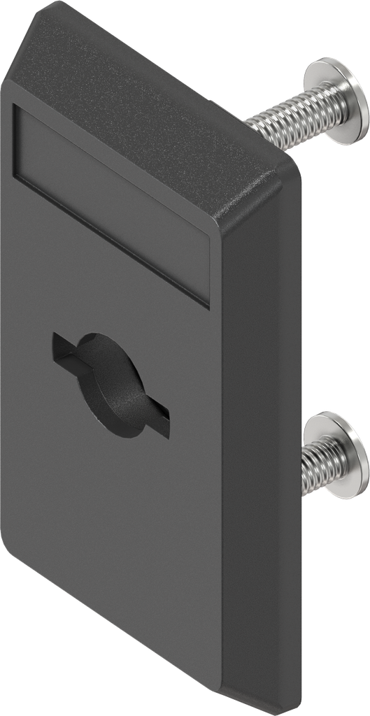 Embellecedor corto para doble barra, poliamida GF negro