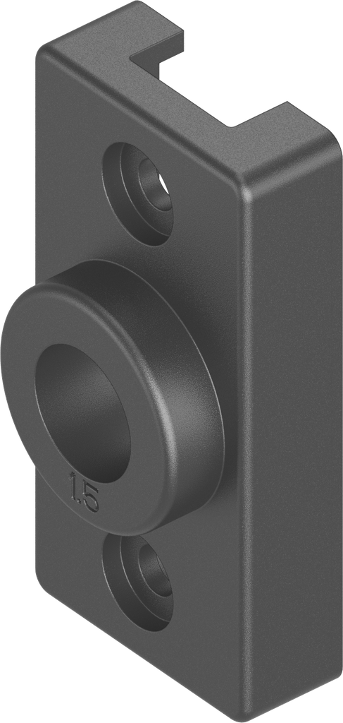 Casquillo del cojinete sin stop para Ts = 1,5 mm, poliamida GF V0 negro